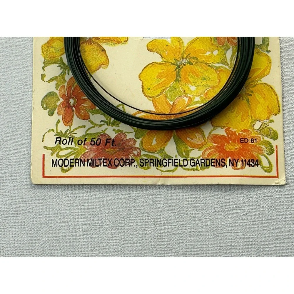 Vintage Flora-Wire 50 Ft Green Floral Wire NOS Craft Supply Millinery